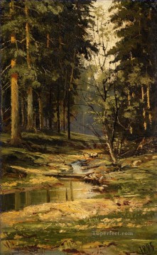 Iván Ivánovich Shishkin Painting - ARROYO DEL BOSQUE paisaje clásico Ivan Ivanovich